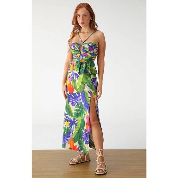 FARN Rio Foliage Leaves Brazilian Dress - Picture 1 of 2